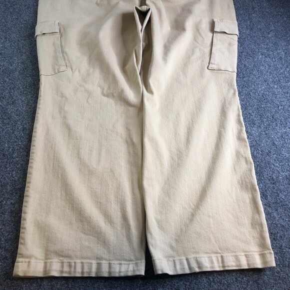 Judy Blue Jeans Womens 24W Beige Cargo Pockets Flap Pocket Wide Leg Garment Dyed - Picture 11 of 12